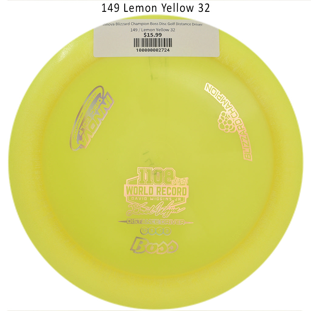 innova-blizzard-champion-boss-disc-golf-distance-driver 149 Lemon Yellow 32 