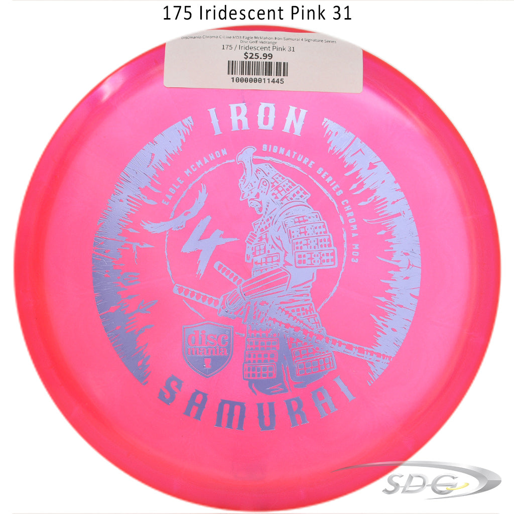 discmania-chroma-c-line-md3-eagle-mcmahon-iron-samurai-4-signature-series-disc-golf-midrange 175 Iridescent Pink 31