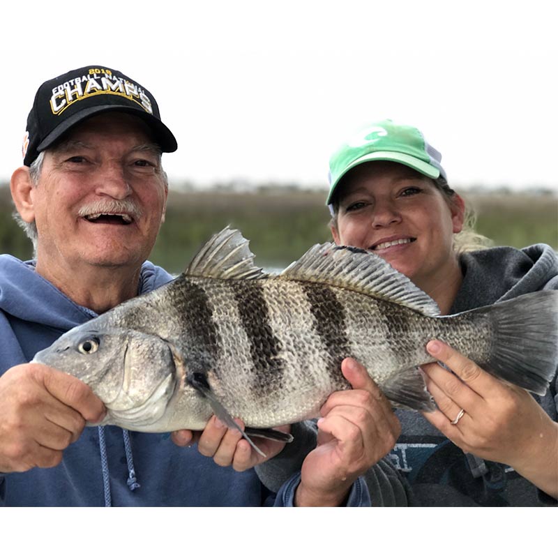 A nice black drum caught with Captain J Baisch