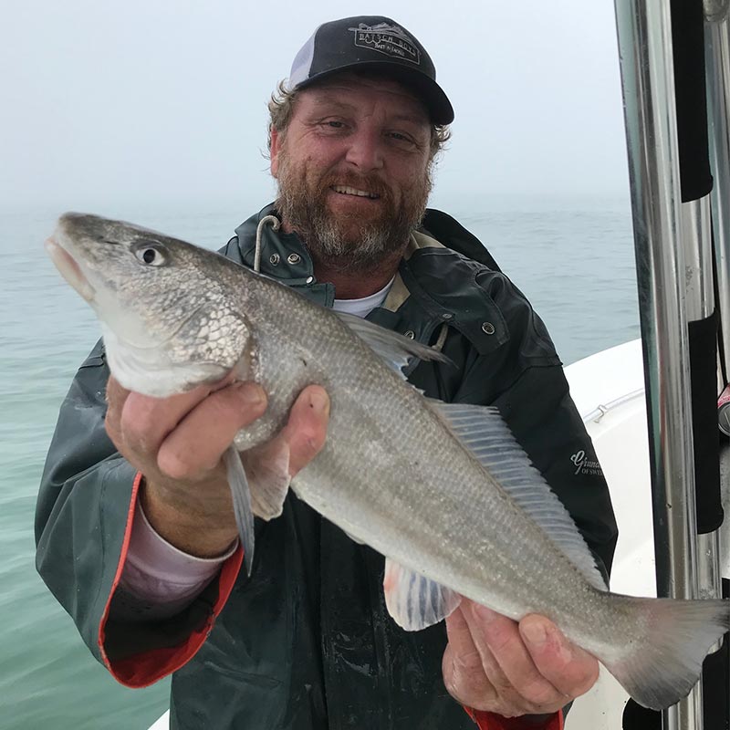 Captain J with the monster whiting! 