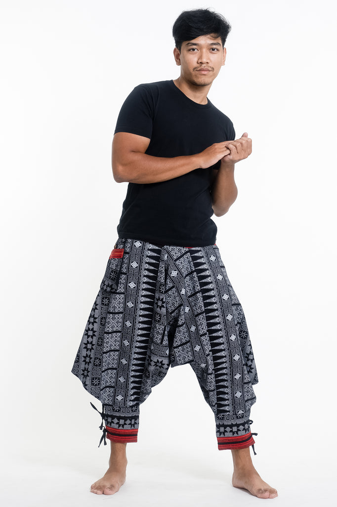 Harem Pants for Men with Pockets,SMALLE◕‿◕ Men Yoga Wide Leg Boho Hippie Comfy Drop Crotch Pants Plus Size Aladdin Pants 