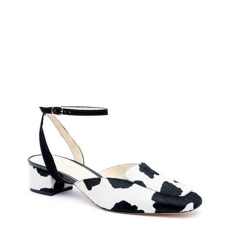 Cow Print Custom Loafer + Black Suede Marilyn Strap | Alterre Make A Shoe - Sustainable Footwear & Ethical Shoes