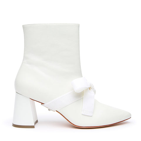 White Customizable Boot + White Velvet Marie Strap | Alterre Interchangeable Shoes - Sustainable Footwear & Ethical Shoes