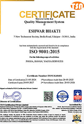 ISO certificate for Puja Services