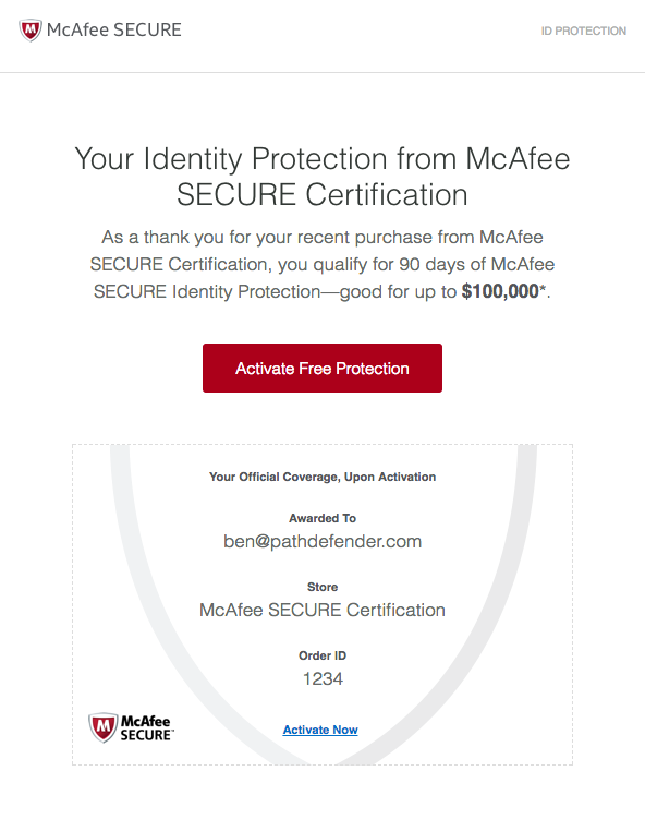 McAfee Identity Protection Service