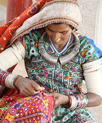 embroidering in Jaipur