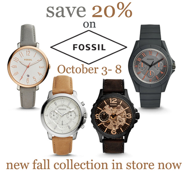 Save 20% on Fossil watches October 3-8