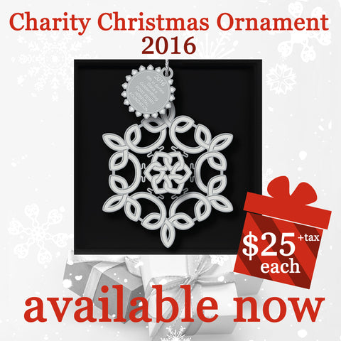 Charity Christmas Ornament 2016 - 6th in the Snowflake Series