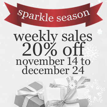 Sparkle Season sale - save 20% off featured brands November 14 - December 24