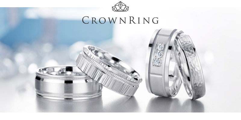 CrownRing wedding bands - white, yellow and rose gold, platinum and palladium 