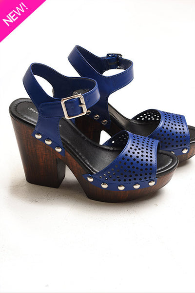 cobalt blue chunky heels