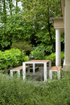Deneb terassipöytä, 90x160 cm, tiikki, valkoinen tai musta runko