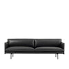 Muuto, Outline sohva, 3-istuttava, Refine nahka musta Sohvat Muuto