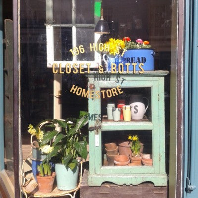 Closet and Botts shop in Lewes spring window