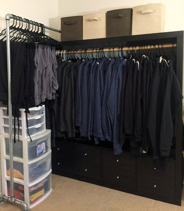 ikea expedit kallax shelf hack wardrobe clothes clothing rack
