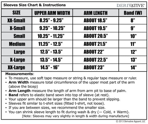 Sleeves Size Chart