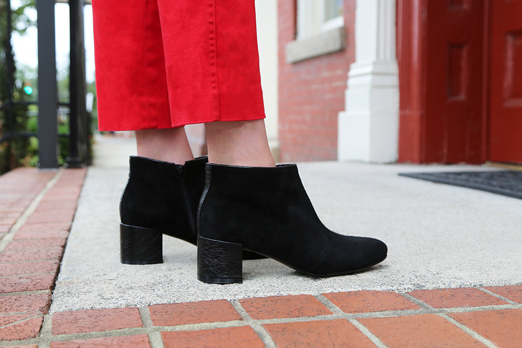 Inspired by the 60s, the Toung in Cheek booties are the essence of mod style.