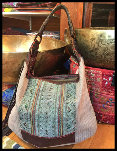 Thailand purse Hmong embroidery boho fairtrade