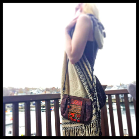 bohemian cross body bag purse handmade fairtrade