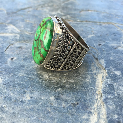 green turquoise ring
