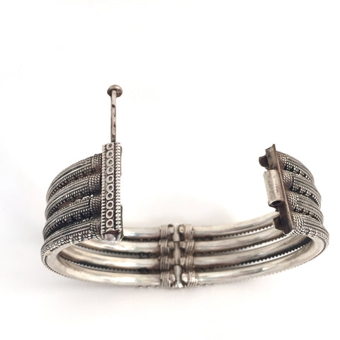large sterling silver boho cuff bracelet