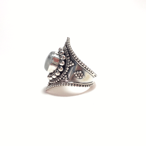 sterling silver and moonstone boho jewelry ring