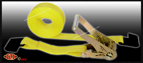 Ratchet Strap with Handle and Flat Hooks 2"