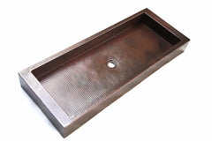 Custom Large Copper Vessel Sink in Cafe Viejo Finish