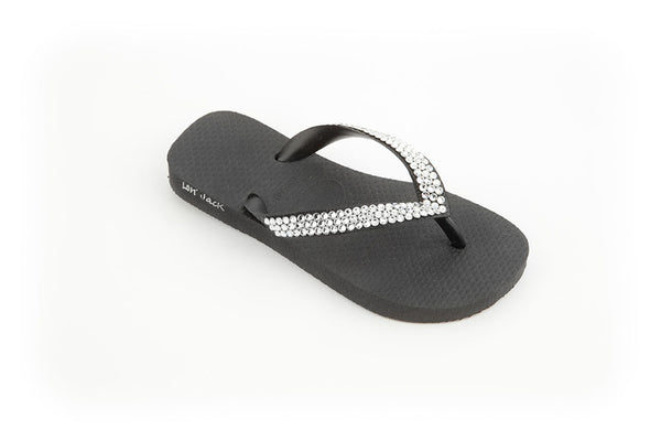 kids black flip flops