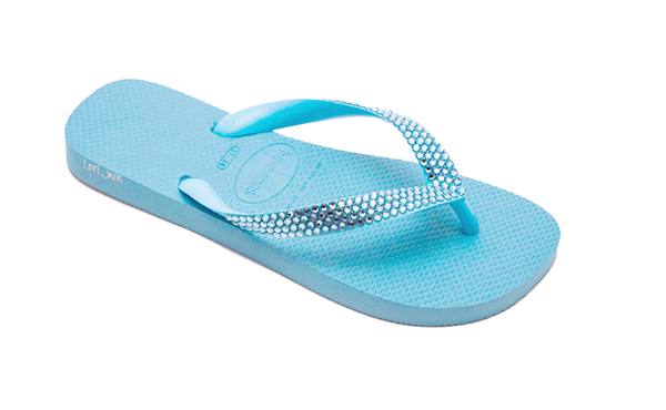 sky blue flip flops