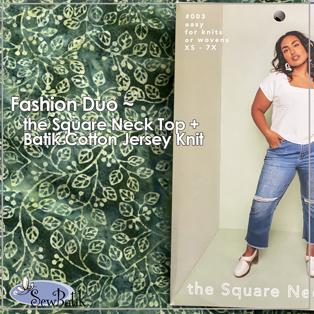 Fashion Duo - Square Neck Top w/Jersey Knit
