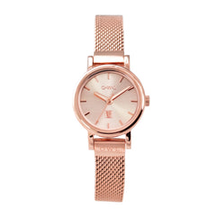 small rose gold mesh watch