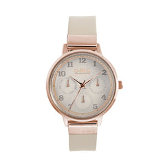 ladies mink and rose gold watch