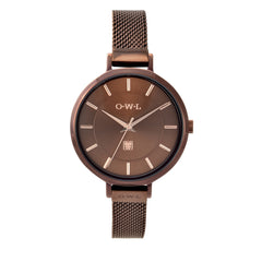 Brown with rose gold ladies mesh watch