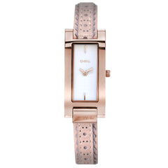 Slim rose gold and pink feminine strap watch