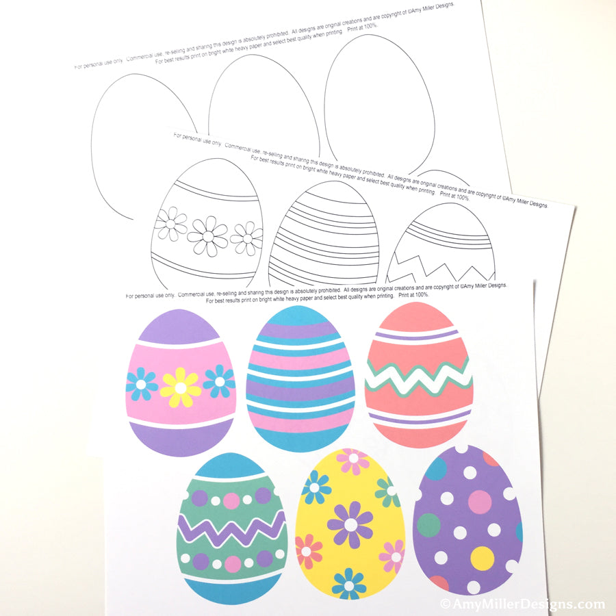 Easter Egg Hunt Coloring Sheets