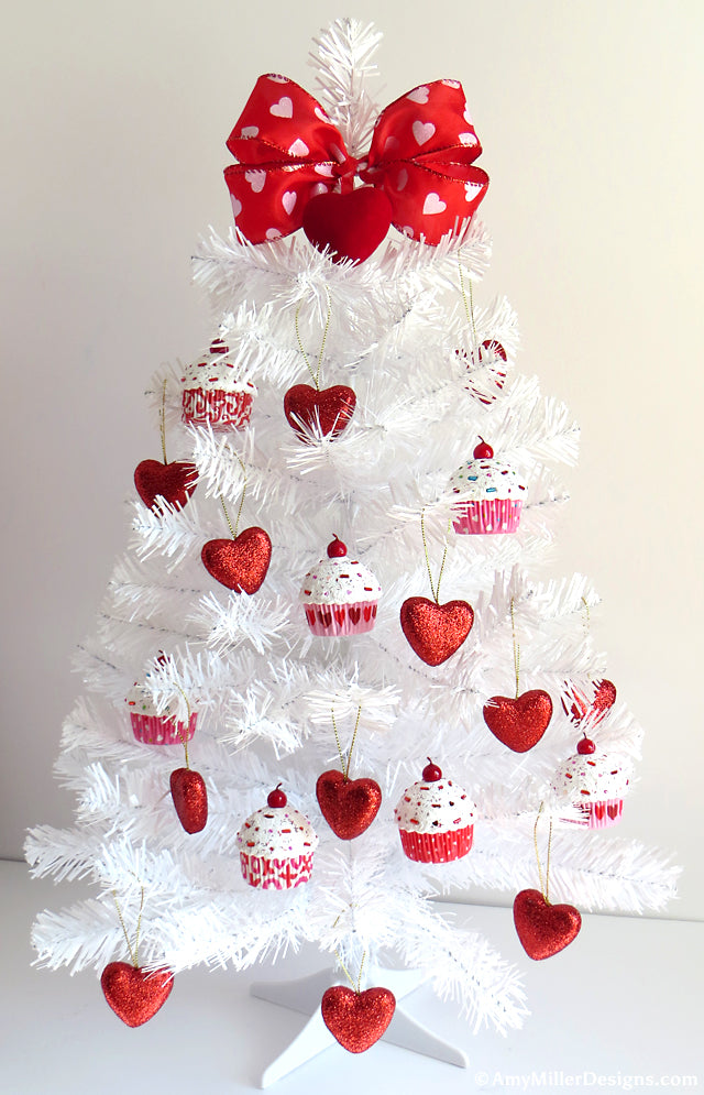 white valentine's day tree