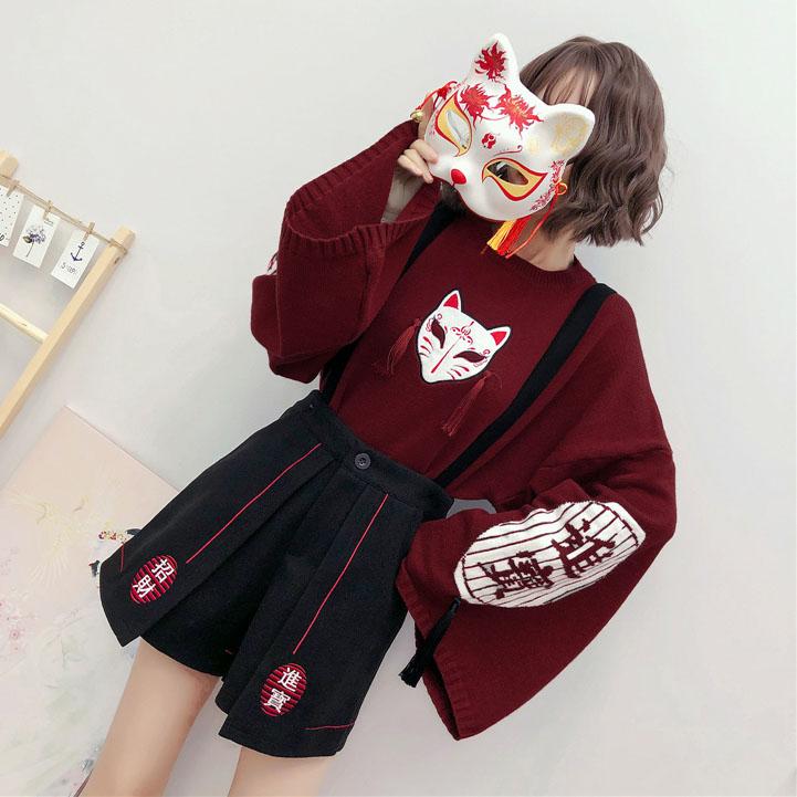 Japanese Winter Fox Kitsune Kami Sweater SD01613 – SYNDROME - Cute