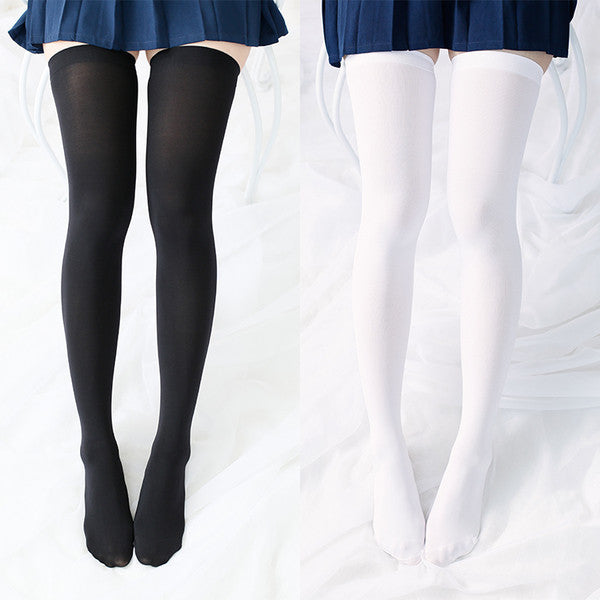 Japanese School Girls BlackWhite Knee Socks Tig