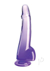 King Cock Clear Dildo with Balls - Clear/Purple - 10in