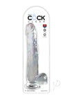 King Cock Clear Dildo with Balls - Clear - 11in