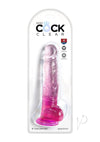 King Cock Clear Dildo with Balls - Clear/Pink - 8in