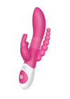 The Beaded DP Rabbit Rechargeable Silicone Vibrator with Clitoral and Anal Stimulation