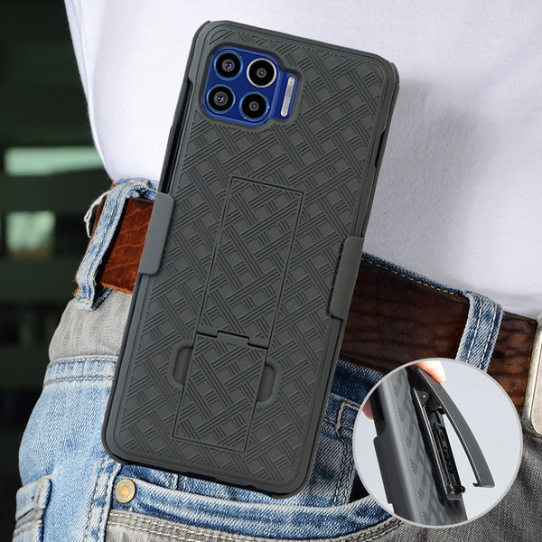 Phone Case with Holster Belt Clip for Motorola Moto One 5G