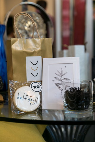 Gift Bags Include Etched Glasses and XO Bakes Cookies