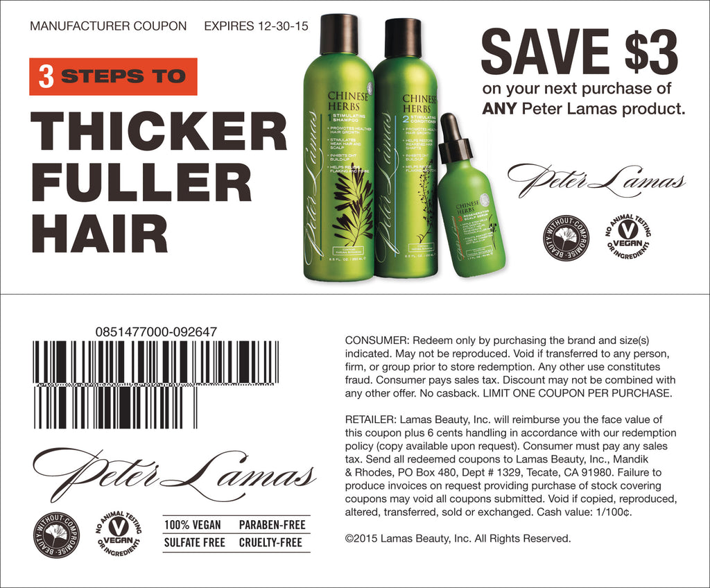 Save $3 on ANY Peter Lamas product