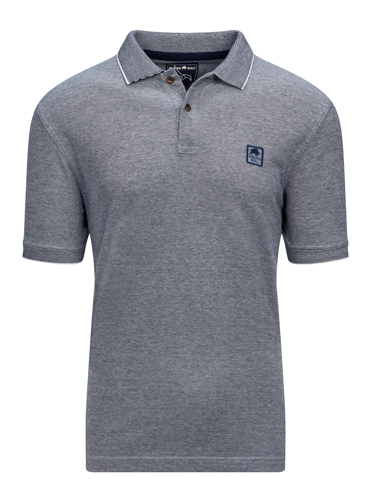 Embroidered Patch Birdseye Polo - Navy