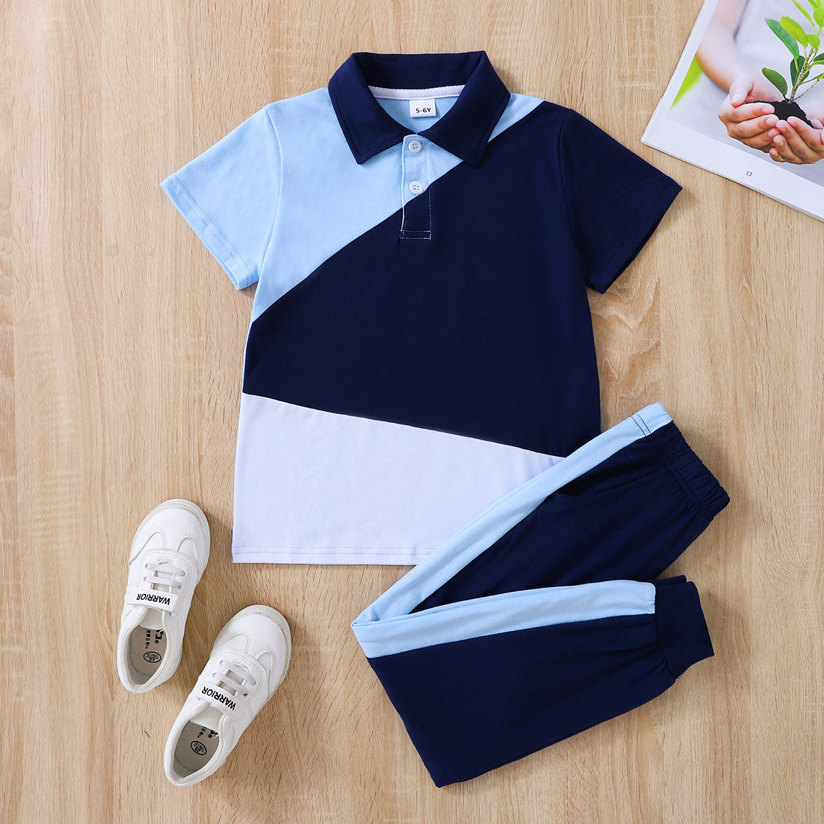 Kids Color Block Polo Shirt and Pants Set – CHAD AVERY FASHION ...