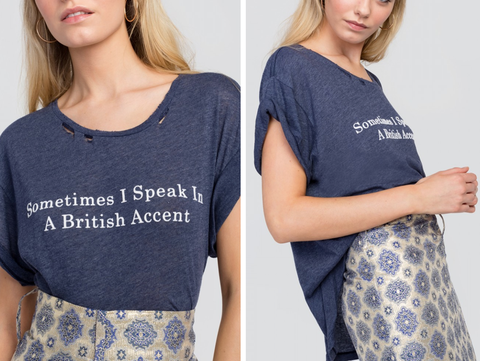 Wildfox Sometimes I Speak in a British Accent graphic tee at Eccentrics Boutique.