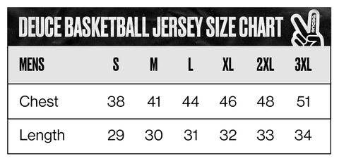 youth basketball jersey size chart